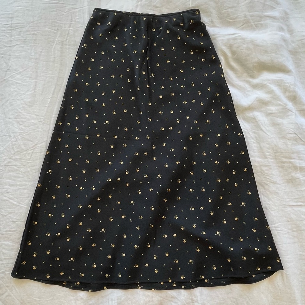 Abercrombie Satin Midi Skirt
